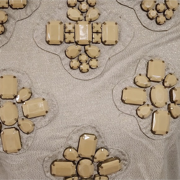 Karta metallic gold beaded front 50s 60s style cocktail party mini dress size Xs - Picture 10 of 10